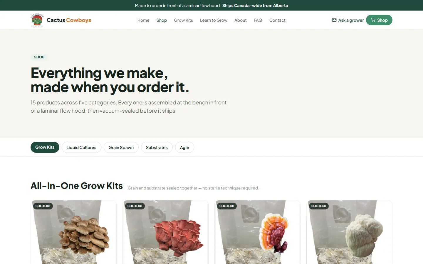 Cactus Cowboys Mycology — shop