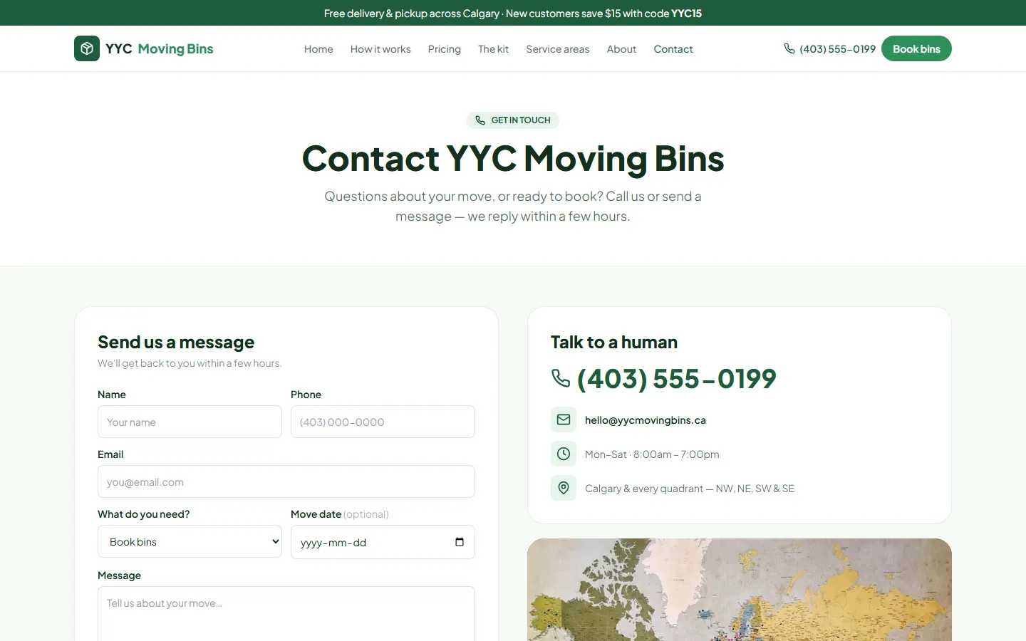 YYC Moving Bins — Contact