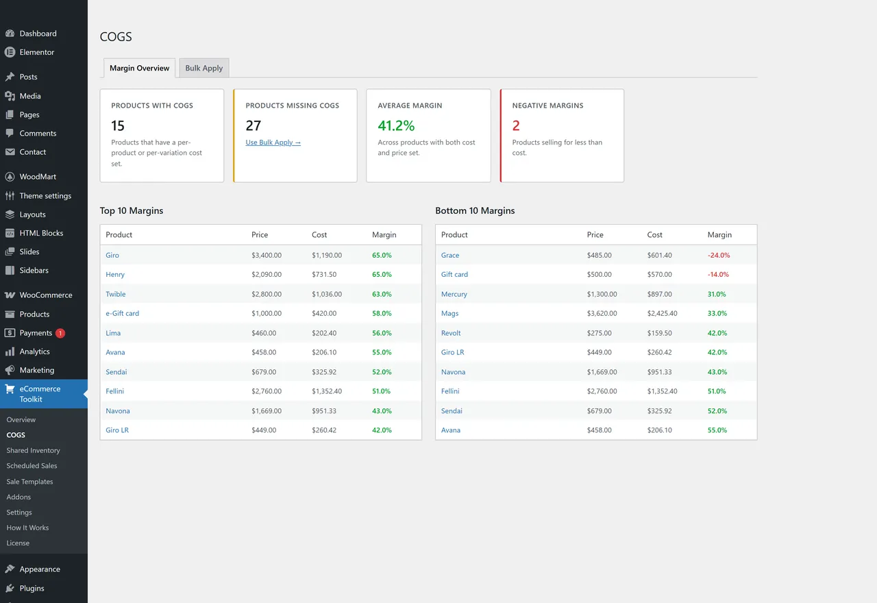 BigBad Store Toolkit for WooCommerce — real admin screen 4