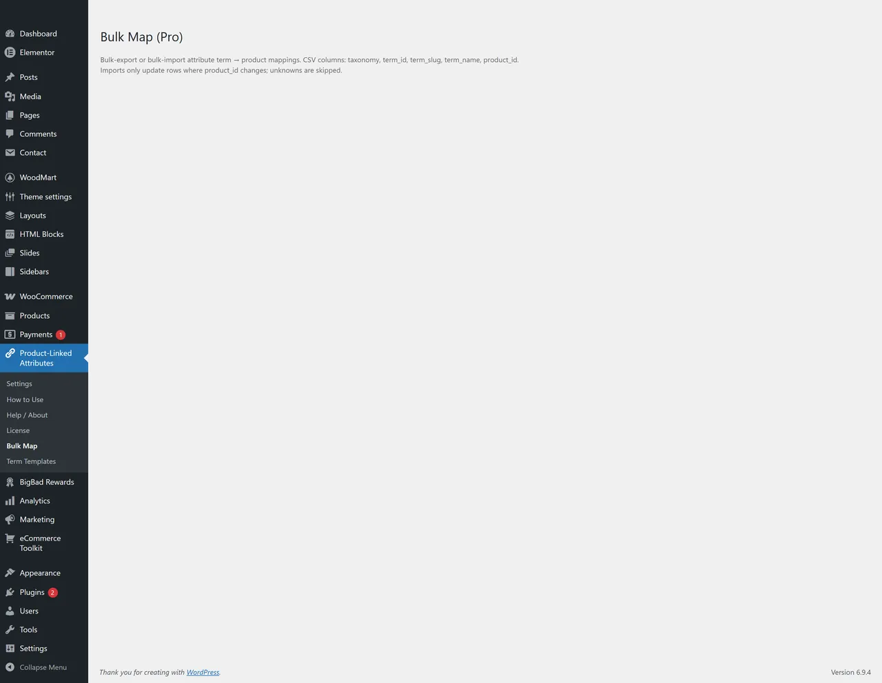 Product-Linked Attributes Mapper for WooCommerce — admin screen 6