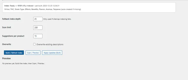 Strain Sync — real WordPress admin screen
