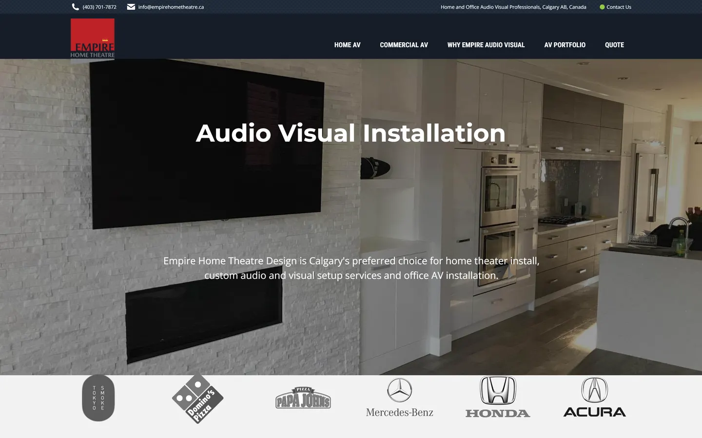 Empire Home Theatre Design — the live site