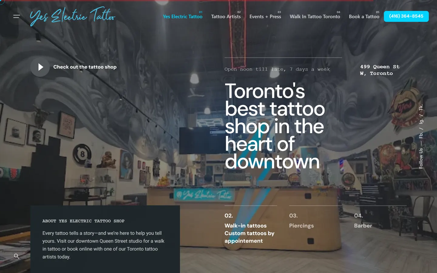 Yes Electric Tattoo — the live site