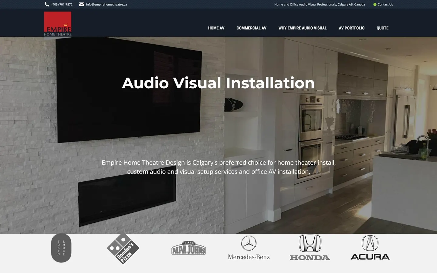 Empire Home Theatre Design website