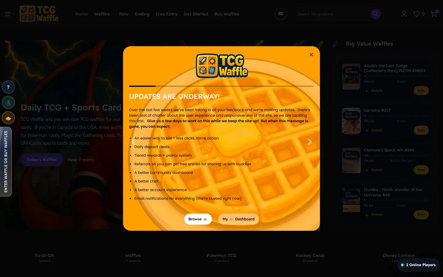 TCG Waffle website