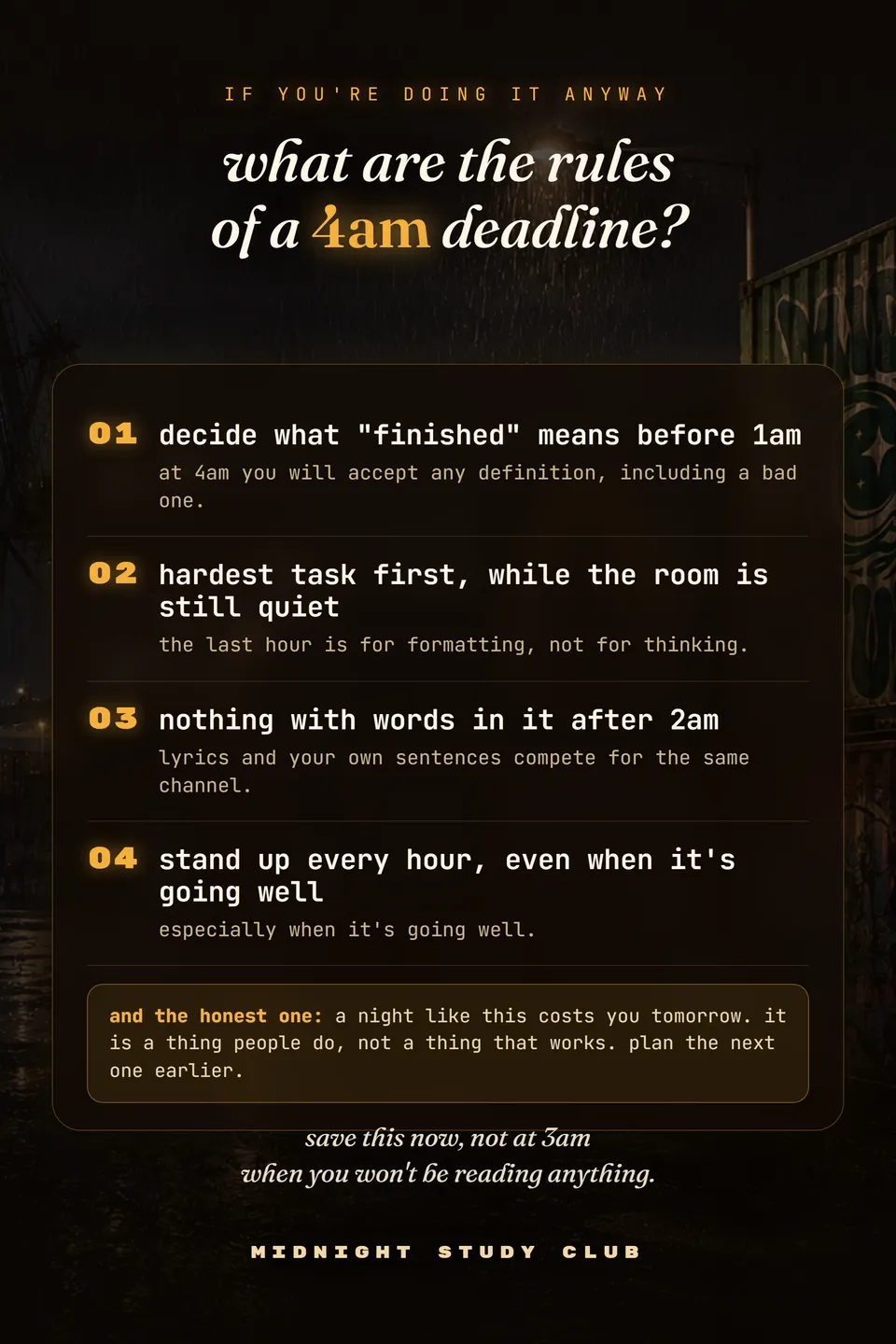 Midnight Study Club — a real post