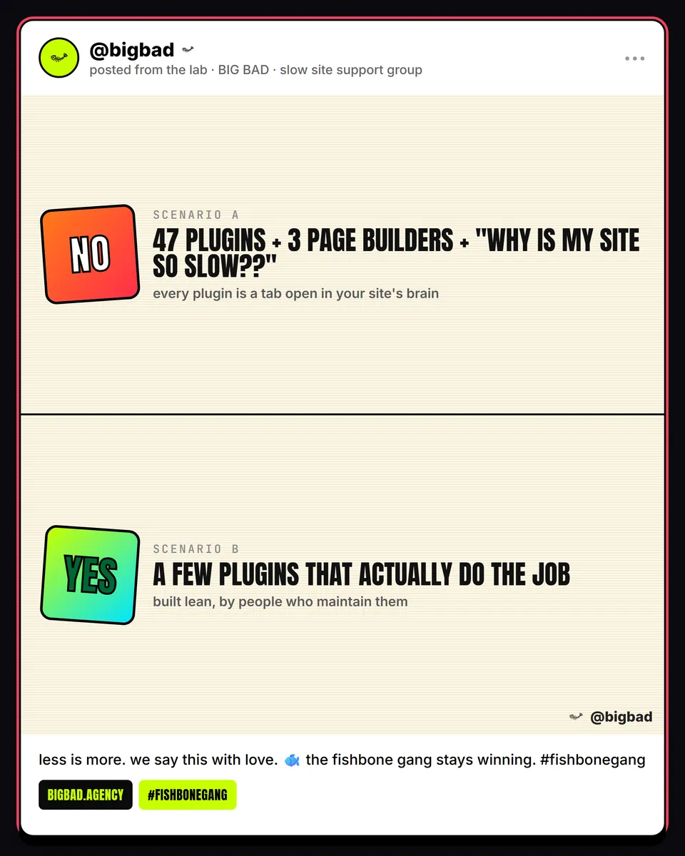 Fishbone post: 47 plugins