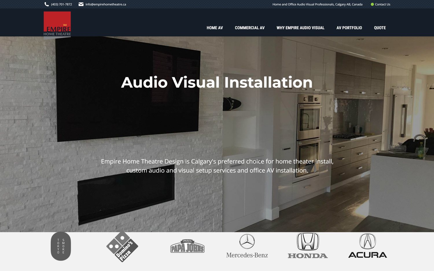 Empire Home Theatre Design website